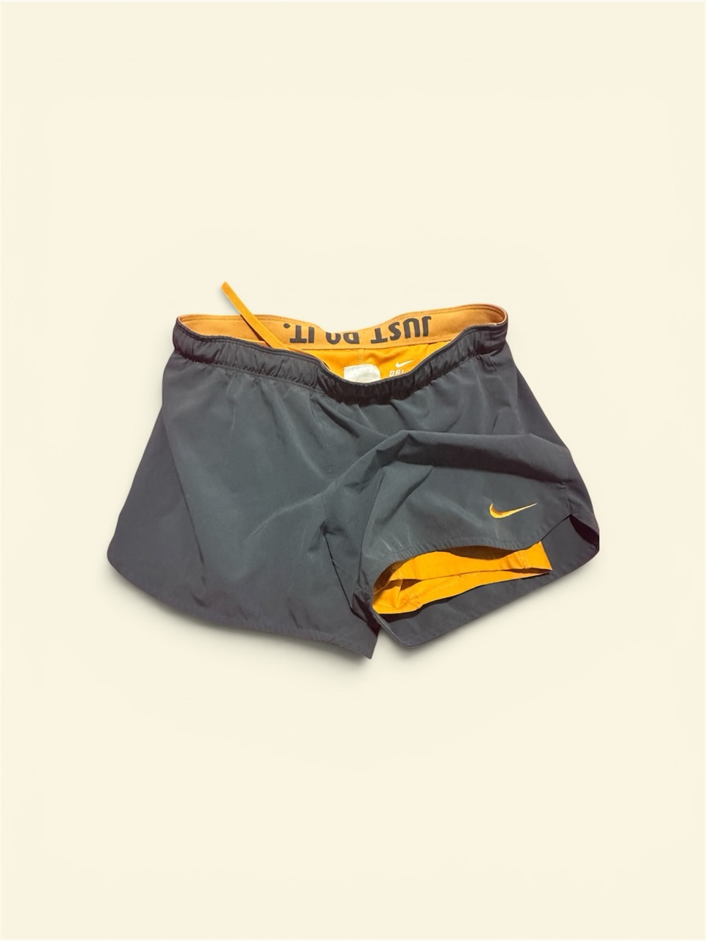Nike Black Running Shorts with Yellow Lining